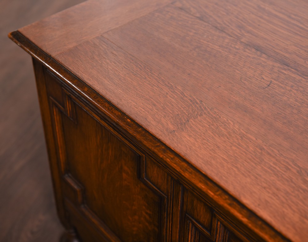 An Oak Panelled blanket box  View V