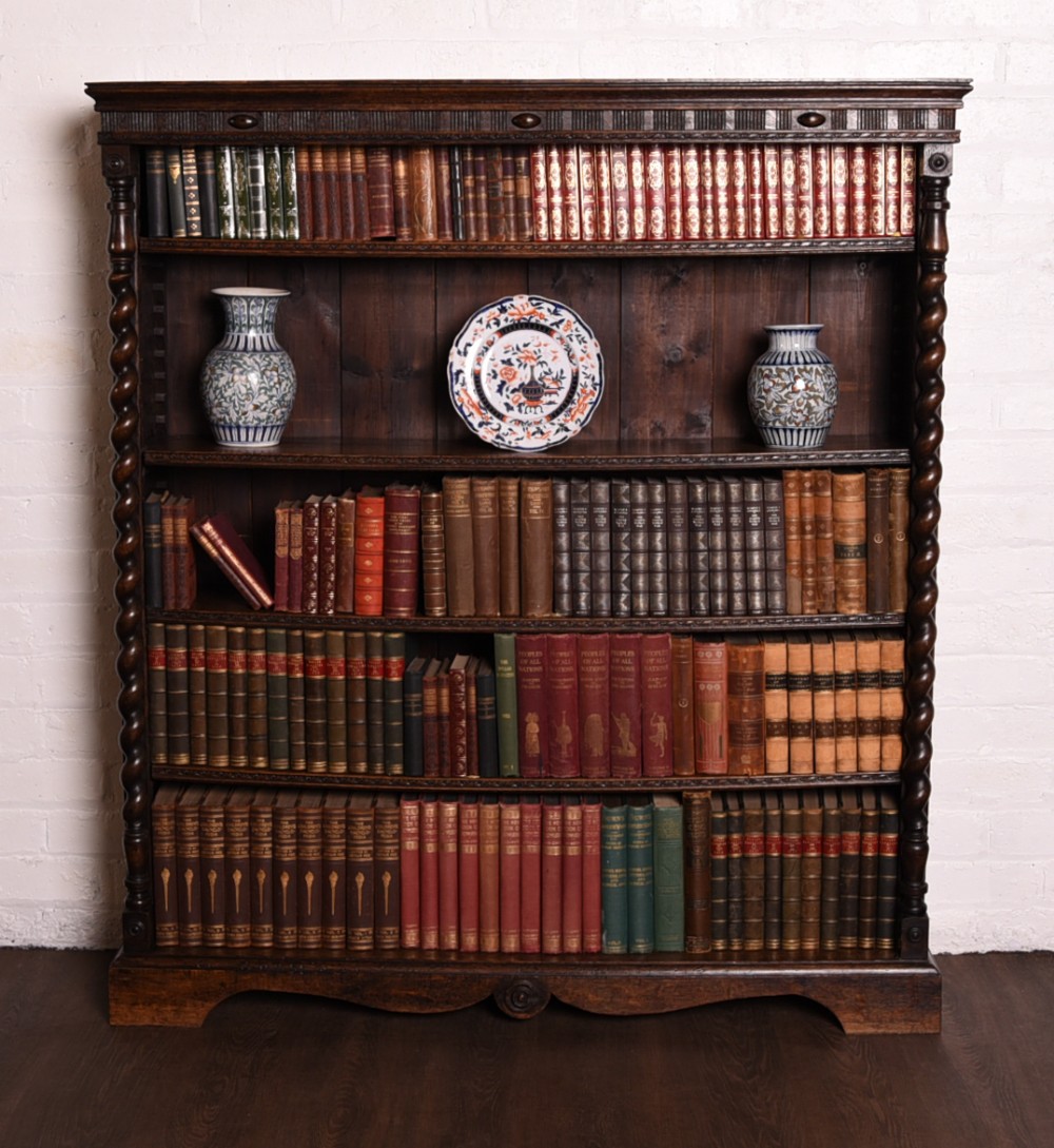 Fabulous barley twist open bookcase 