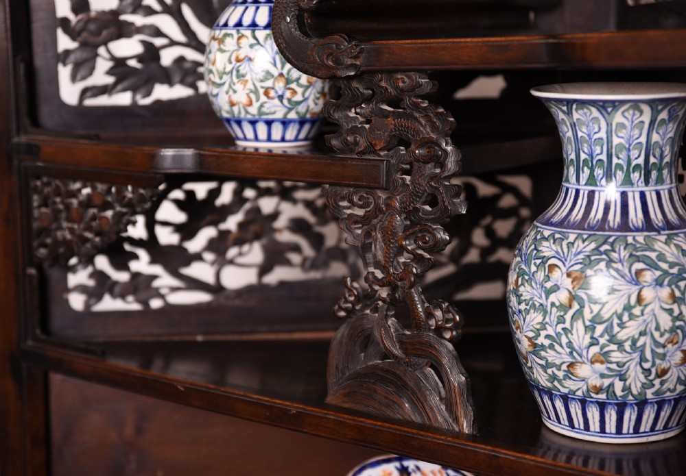 Japanese carved corner display unit View II