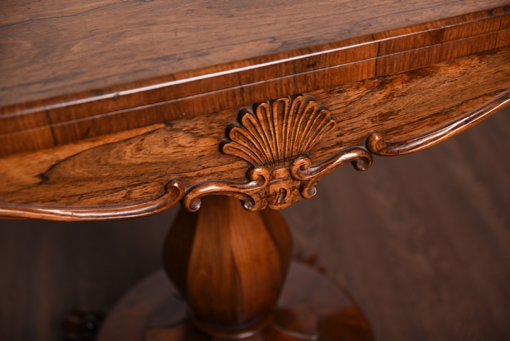 Stunning William IV  Rosewood fold over card table View III