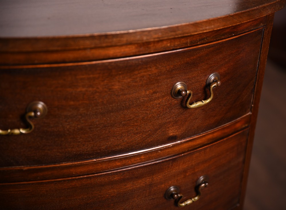 Neat Edwardian Mahogany bowfront chest of drawers View II