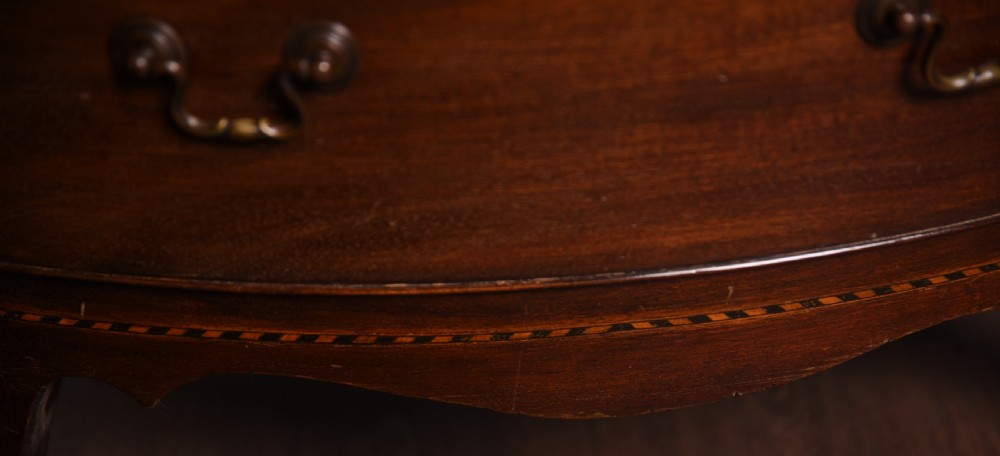 Neat Edwardian Mahogany bowfront chest of drawers View IV
