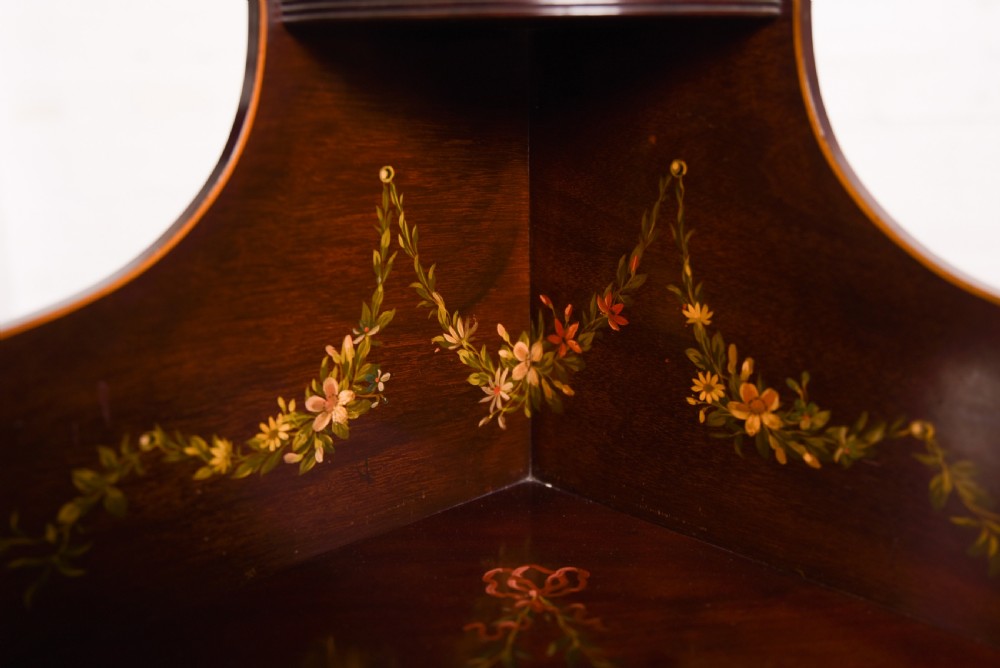 Stunning hand painted bowfronted corner display cabinet View V