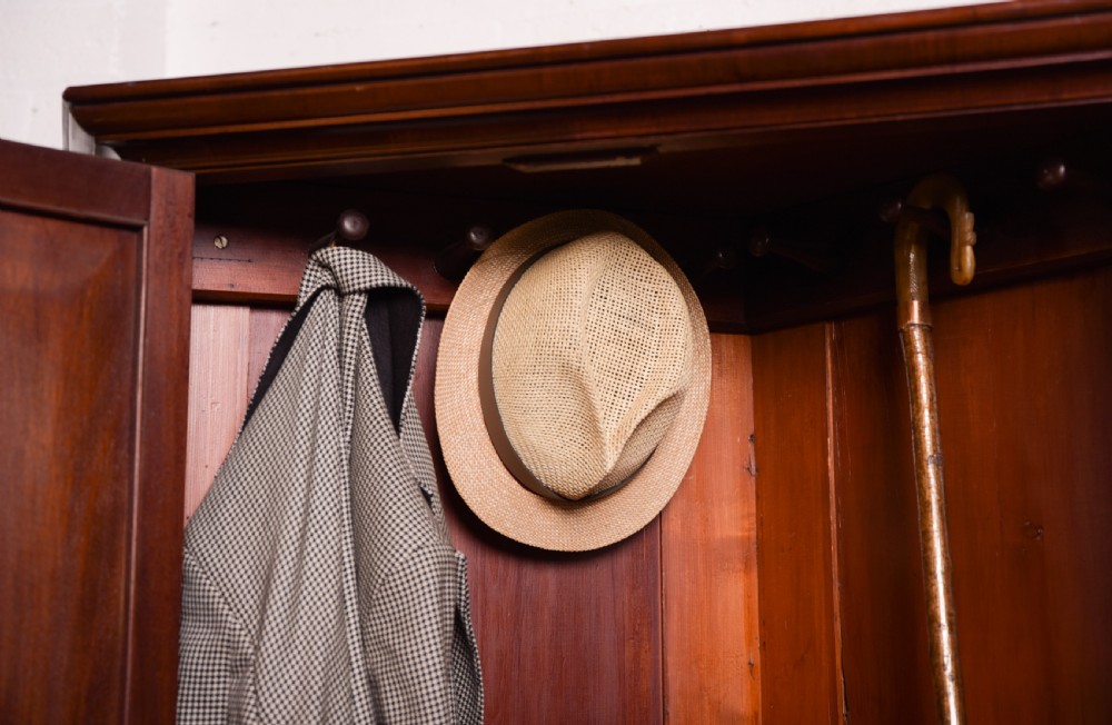 Stunning Quality Mahogany Corner hall wardrobe View VI