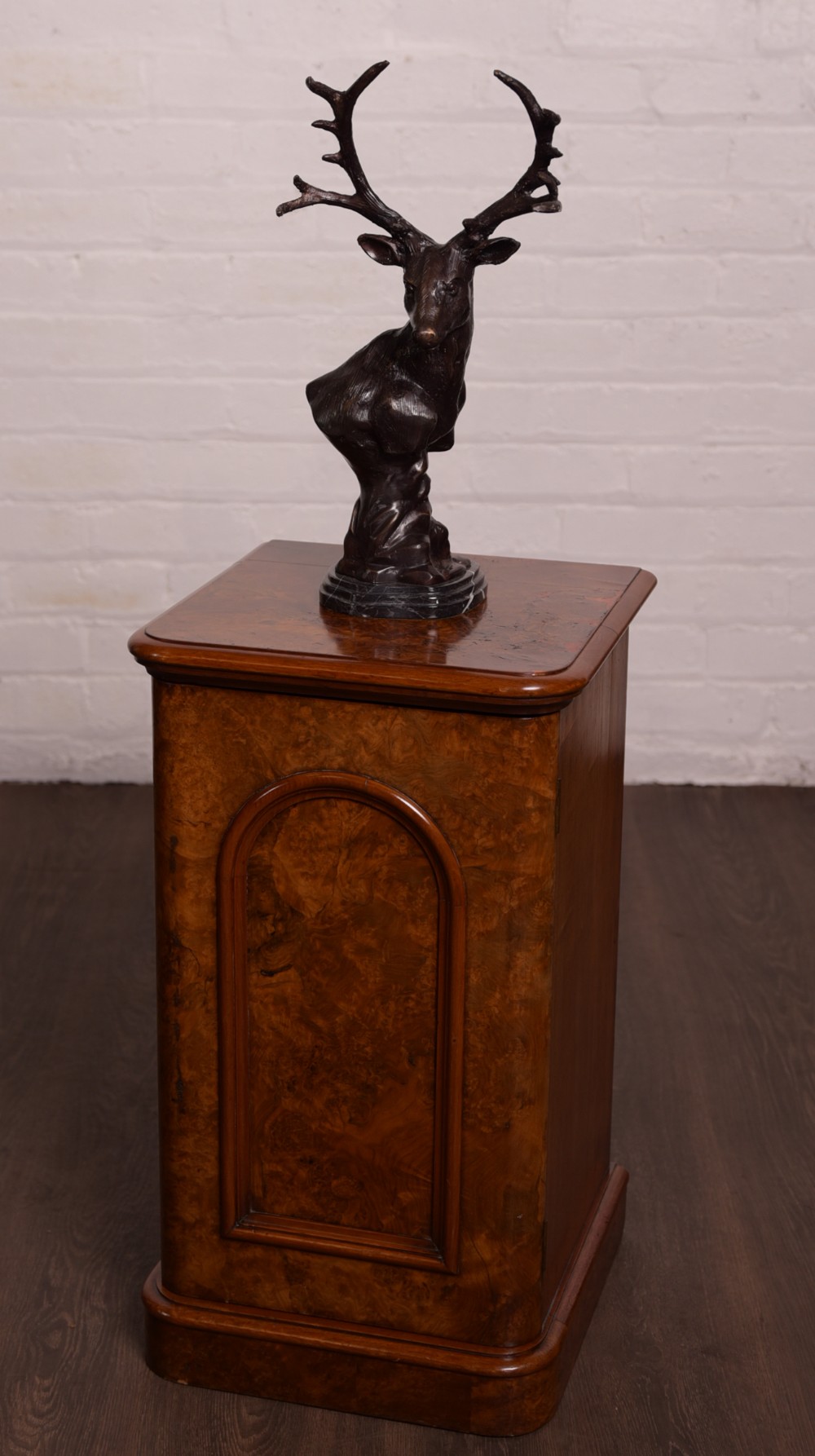 Victorian burr walnut bedside cabinet