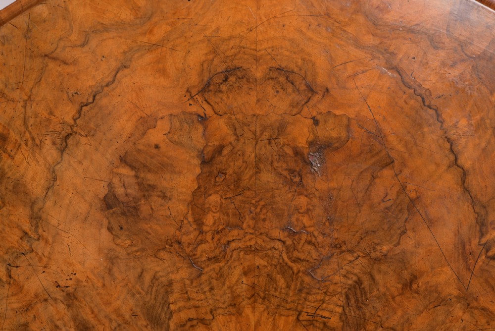 Stunning Victorian Burr Walnut snap top loo table View V
