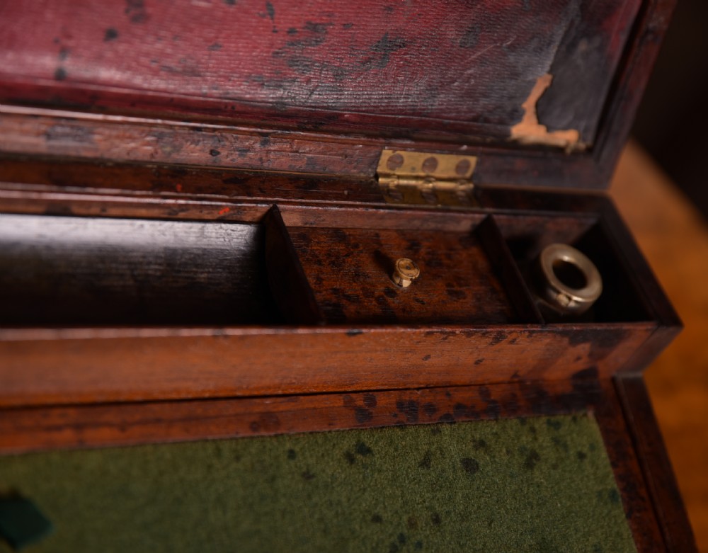 19th century Mahogany brass bound campaign writing slope  View V
