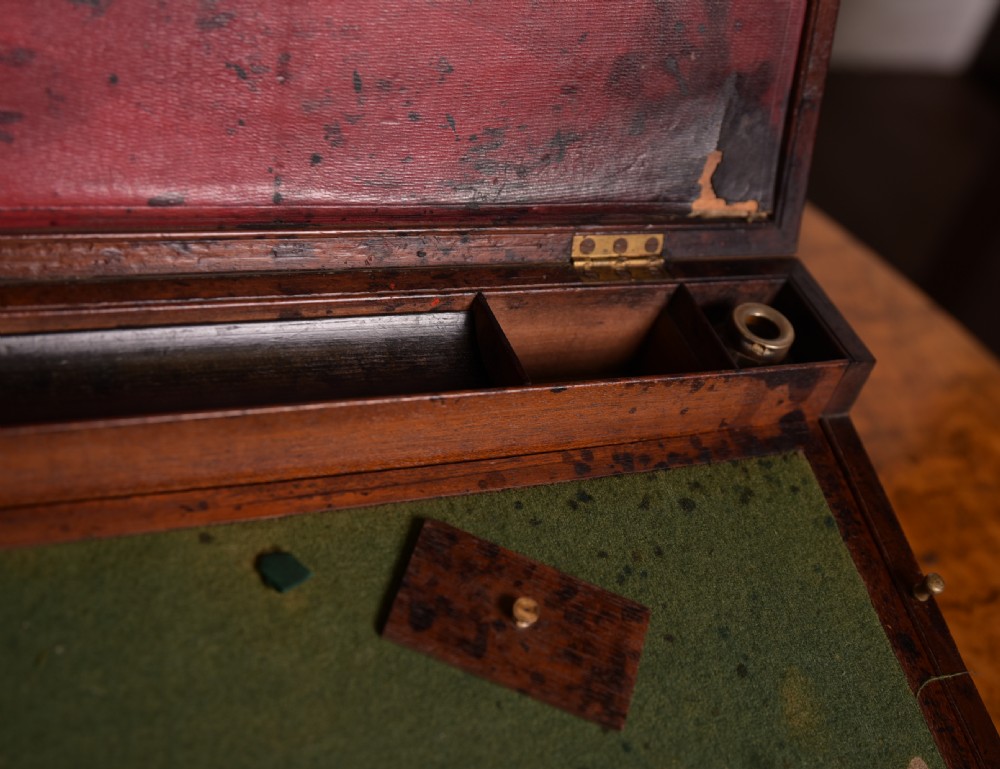 19th century Mahogany brass bound campaign writing slope  View VI