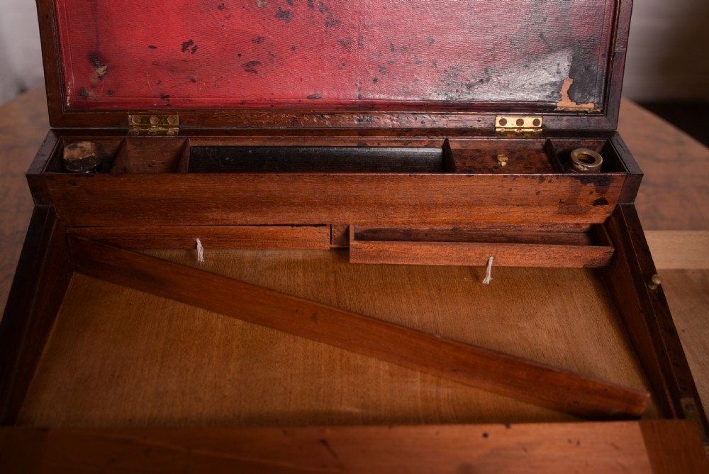 19th century Mahogany brass bound campaign writing slope  View XI