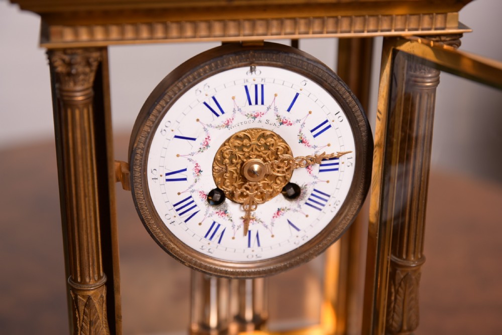 19th Century French Four glass mantle clock View V