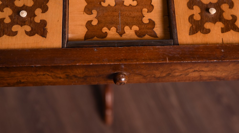 Superb Victorian Burr Walnut work table  View V