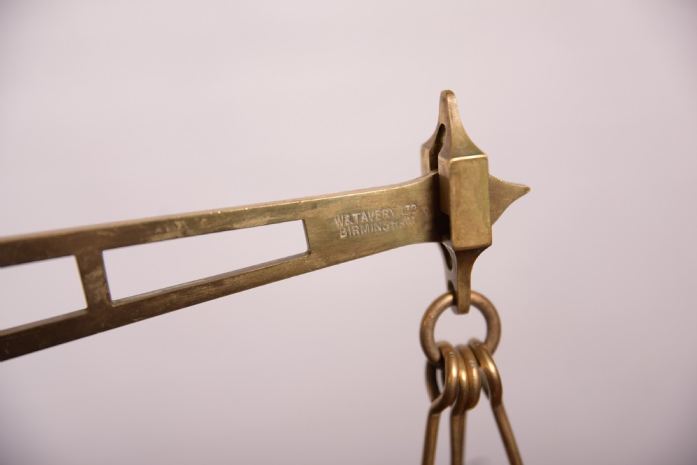 Set of brass Avery balance scales  View IX