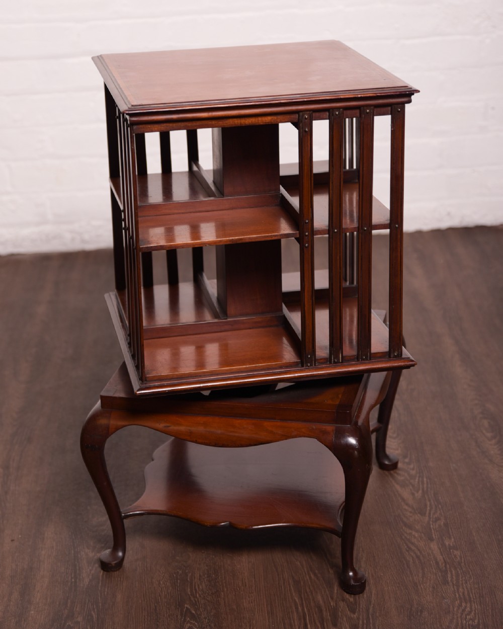 Fantastic Edwardian Inlaid Mahogany Revolving bookcase 