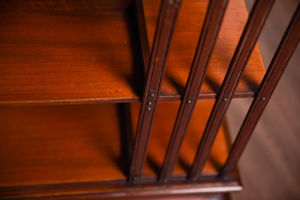 Fantastic Edwardian Inlaid Mahogany Revolving bookcase  View VII