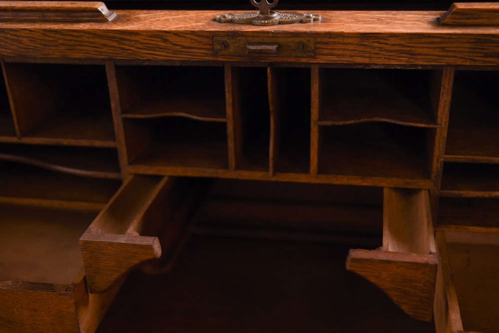 Quality oak s type roll top desk View XVIII