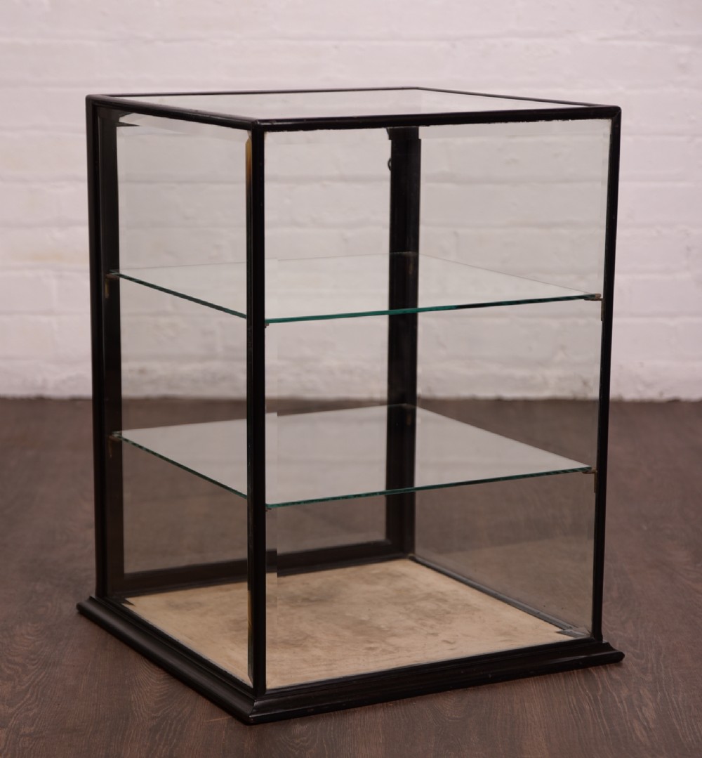 Victorian Ebonised Shop display cabinet 