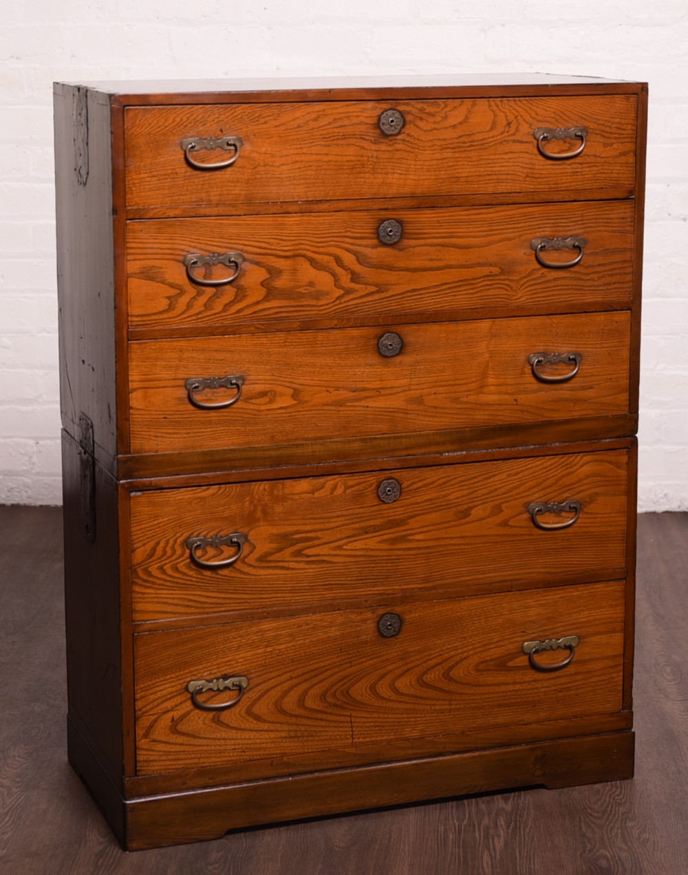 19th Century Japanese Elm Tansu Chest of Drawers