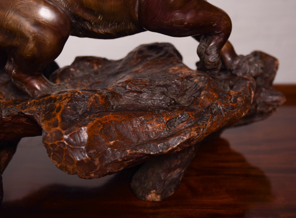 Outstanding 19th Century Signed Japanese Bronze tiger  View VII