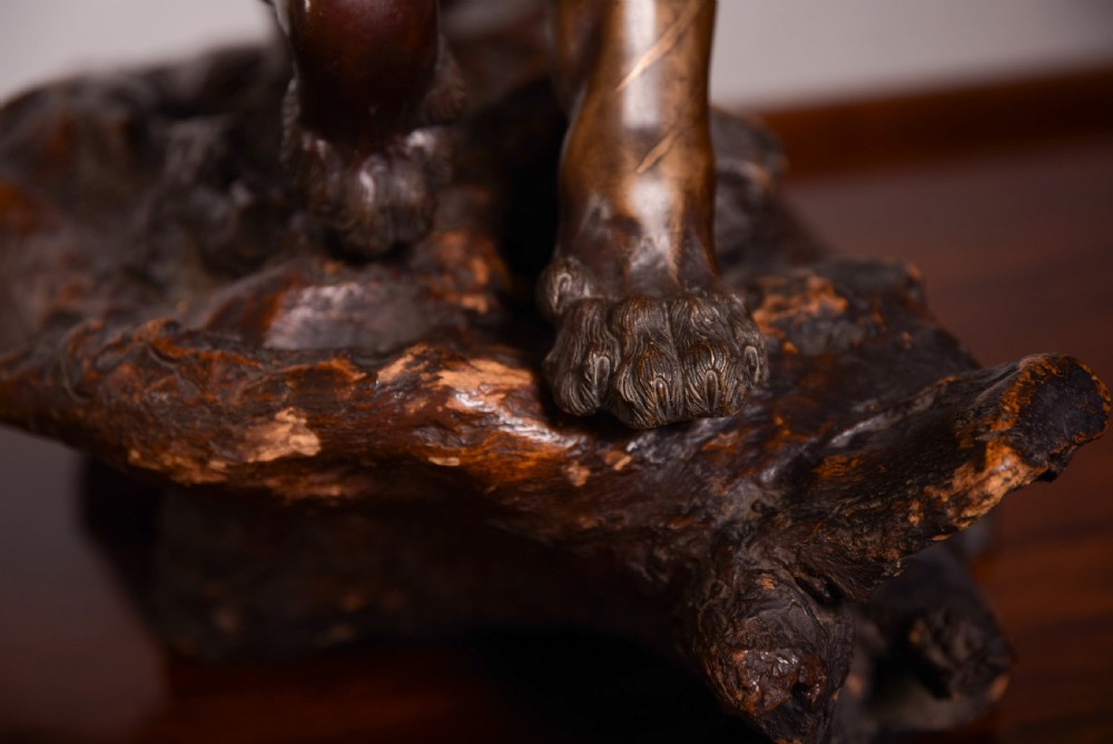 Outstanding 19th Century Signed Japanese Bronze tiger  View XV