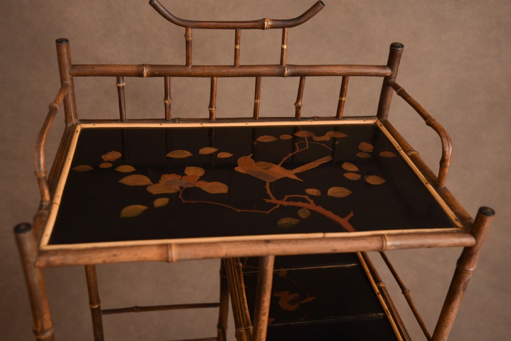 Edwardian Japanese bamboo and lacquer stand   View II