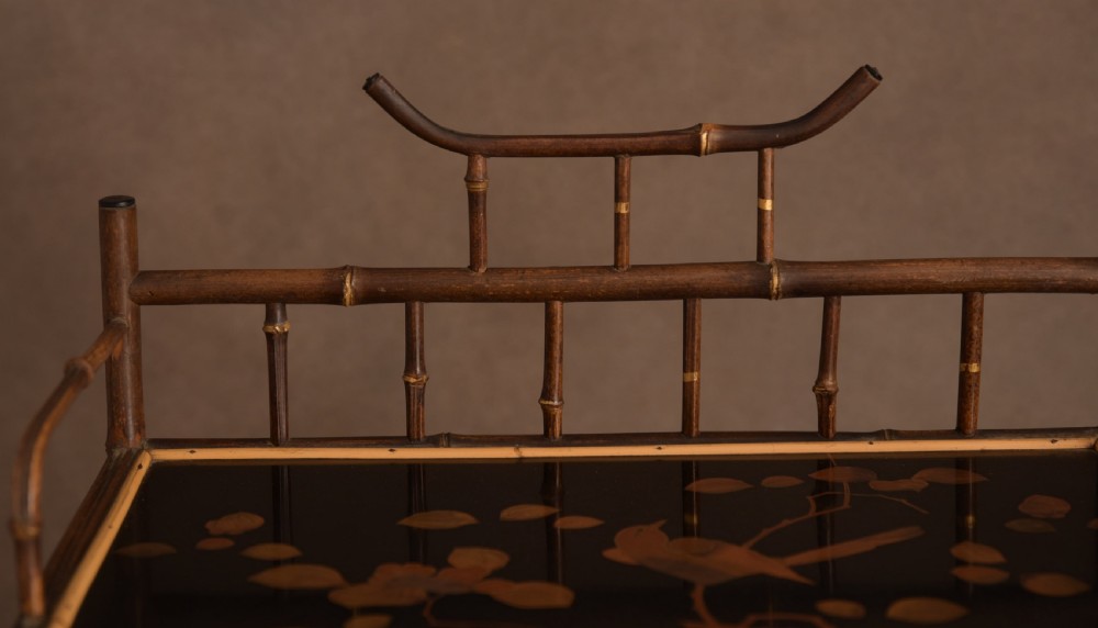 Edwardian Japanese bamboo and lacquer stand   View V