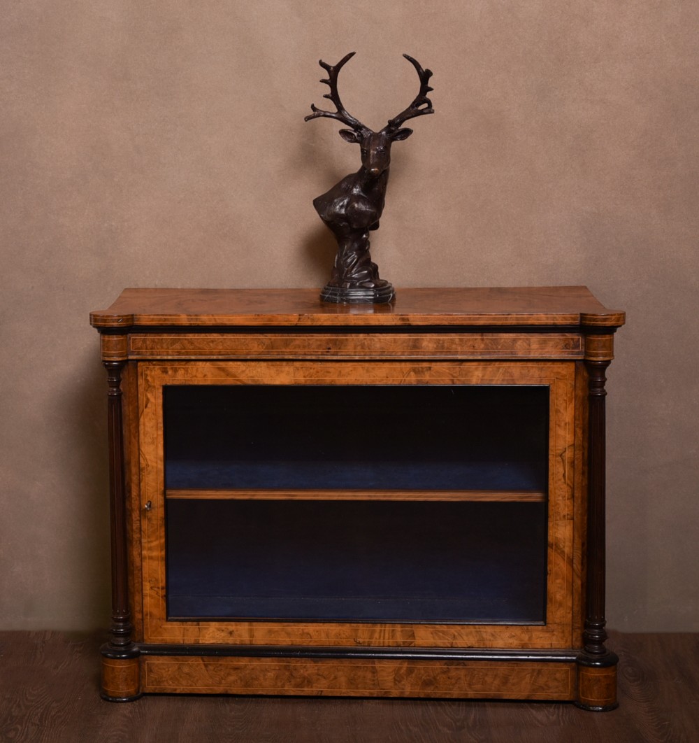 Beautiful Victorian burr walnut dwarf side cabinet  