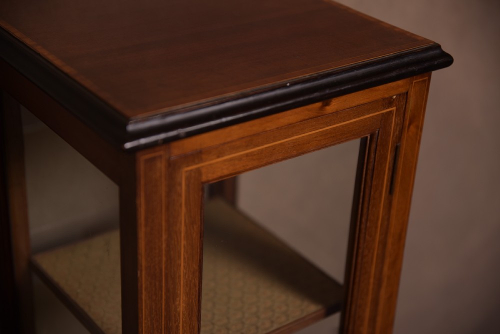 Neat Edwardian inlaid Mahogany display cabinet  View II