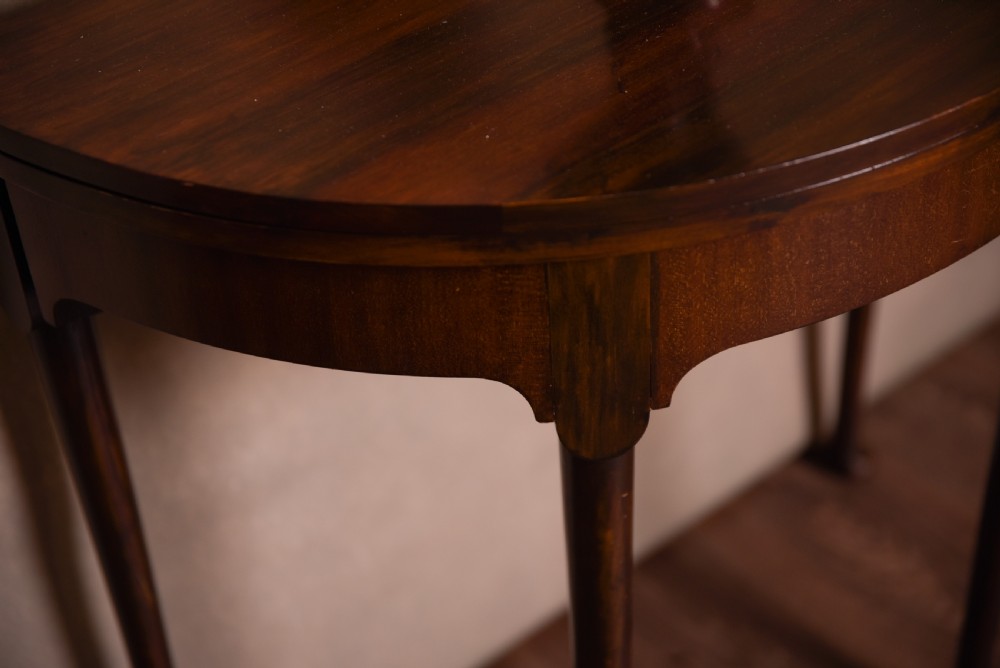 Edwardian Mahogany fold over card table  View VIII