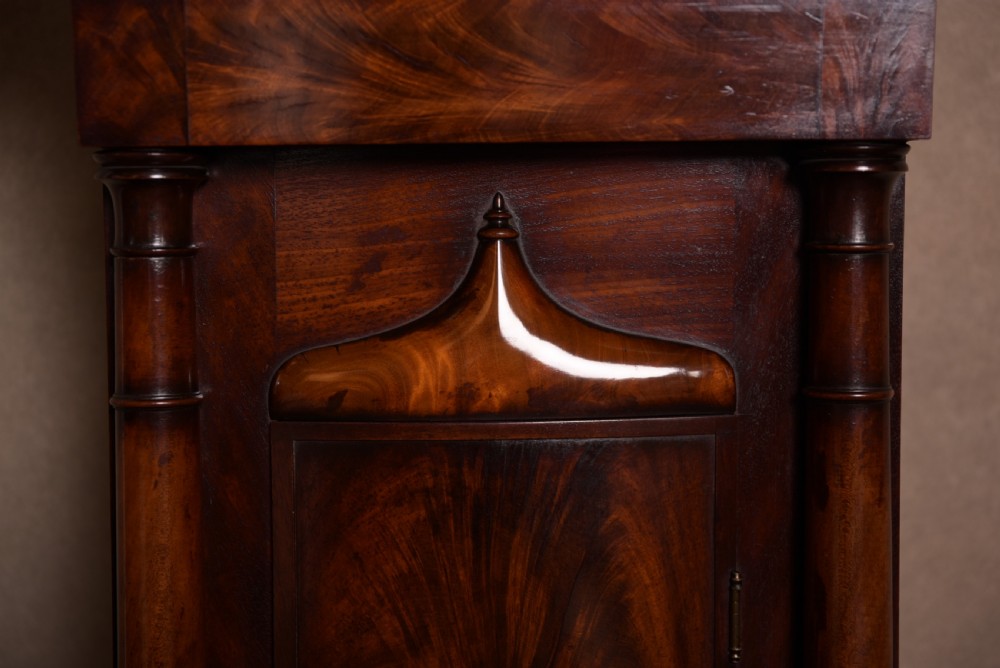 Stunning Victorian Scottish Flame Mahogany longcase grandfather clock View VI