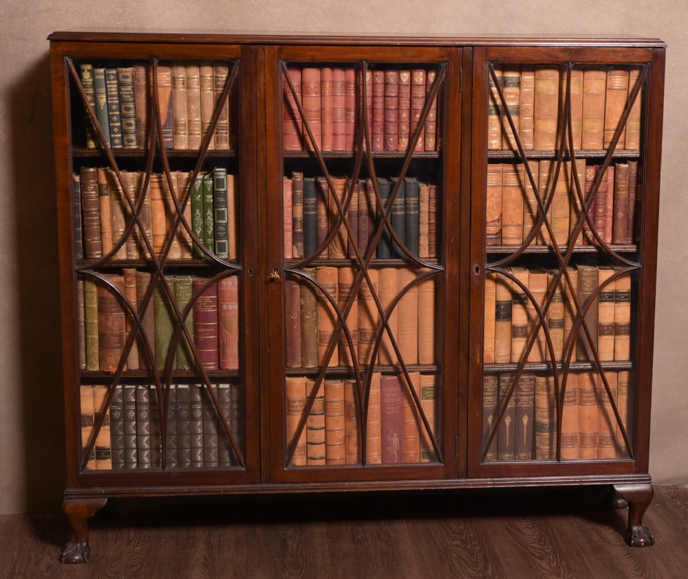 Excellent Quality 3 door Edwardian Bookcase 