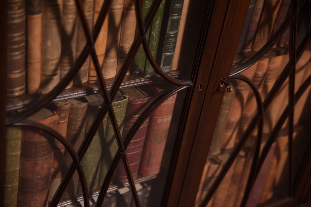 Excellent Quality 3 door Edwardian Bookcase  View III