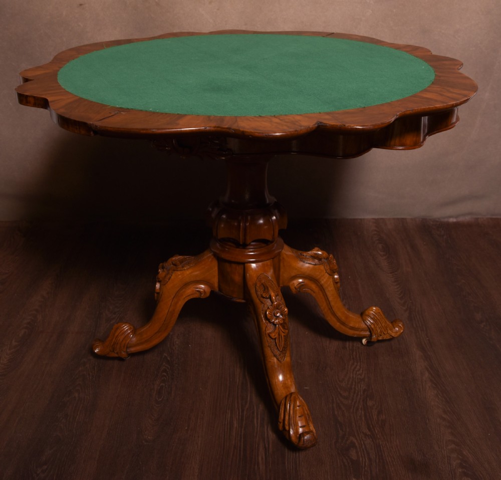 Stunning Victorian Burr Walnut Card Table View VIII