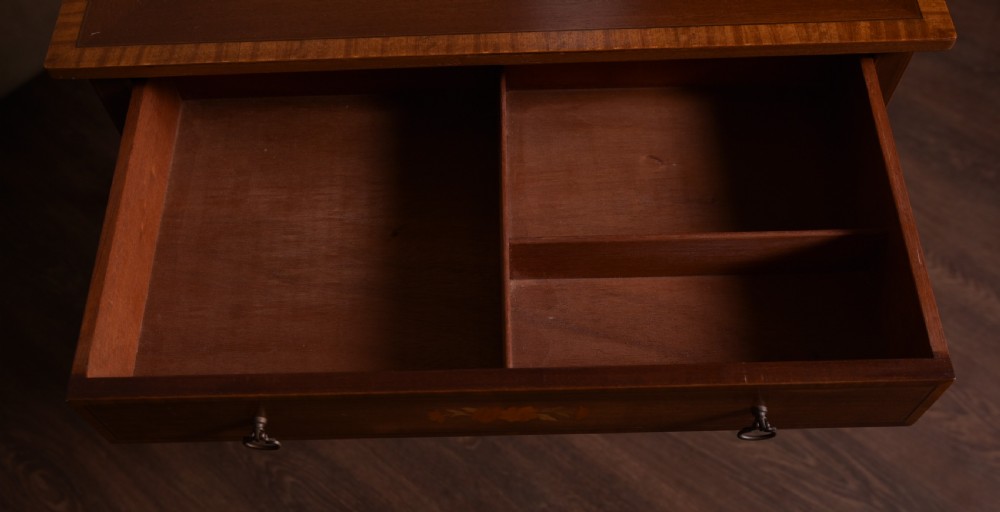 Edwardian inlaid Mahogany sewing work table  View XIII