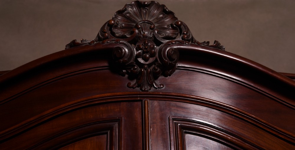 Exhibition Quality Edwardian breakfront Mahogany Wardrobe   View III
