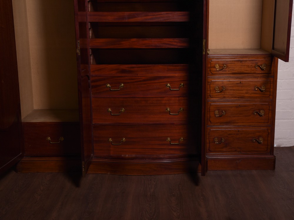 Exhibition Quality Edwardian breakfront Mahogany Wardrobe   View X