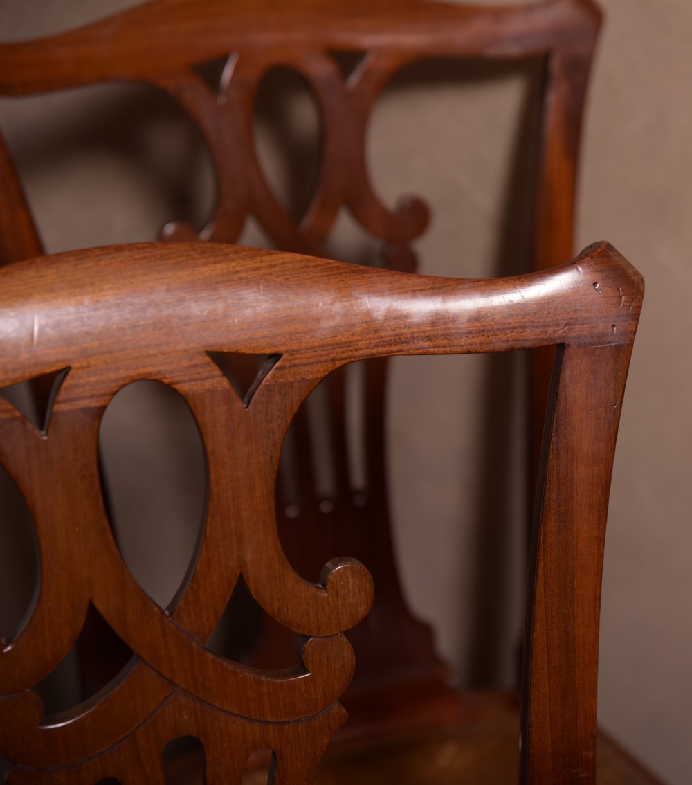 Handsome set o 6 Chippendale design mahogany dining room chairs View X