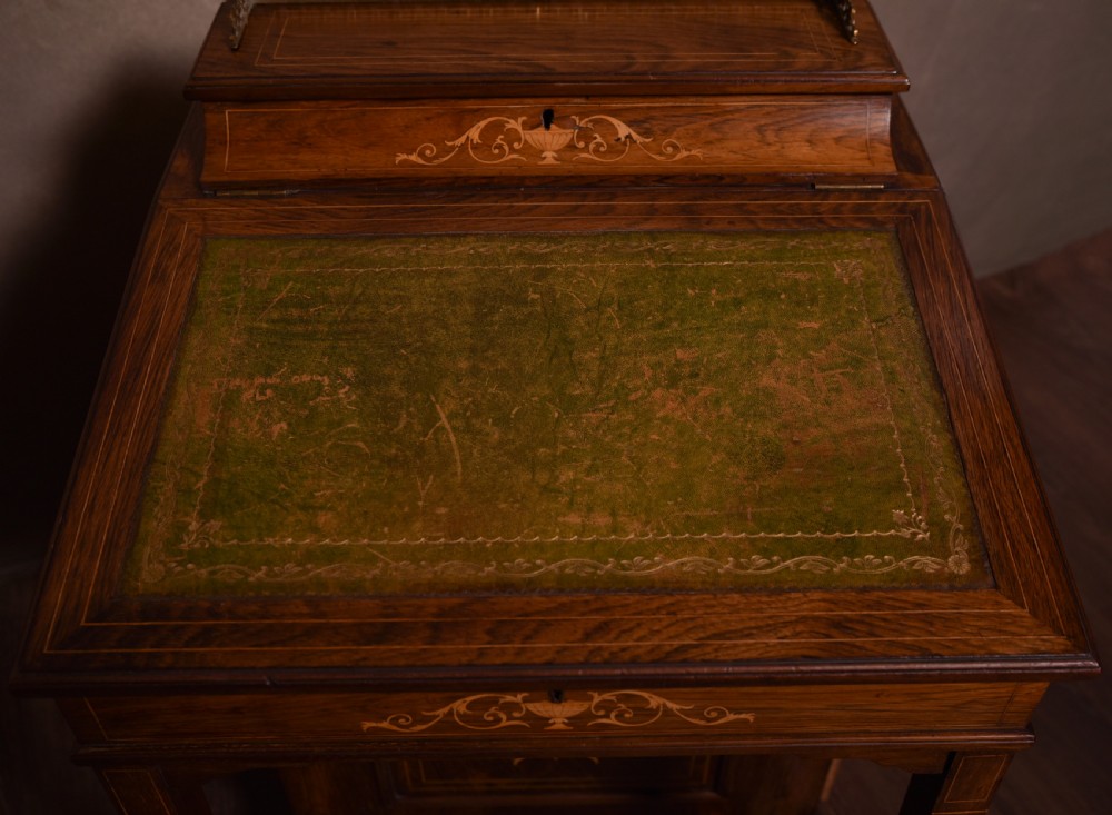 Edwardian inlaid rosewood davenport View VII