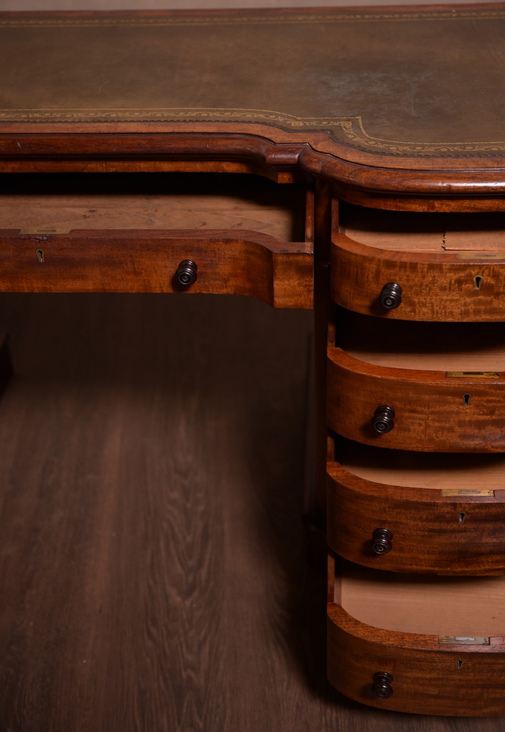 Superb Victorian Mahogany pedestal desk  View X