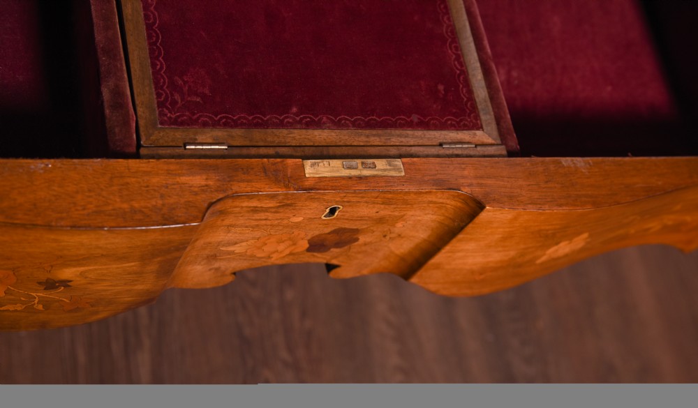 Fabulous French walnut and Marquetry Centre table  View V