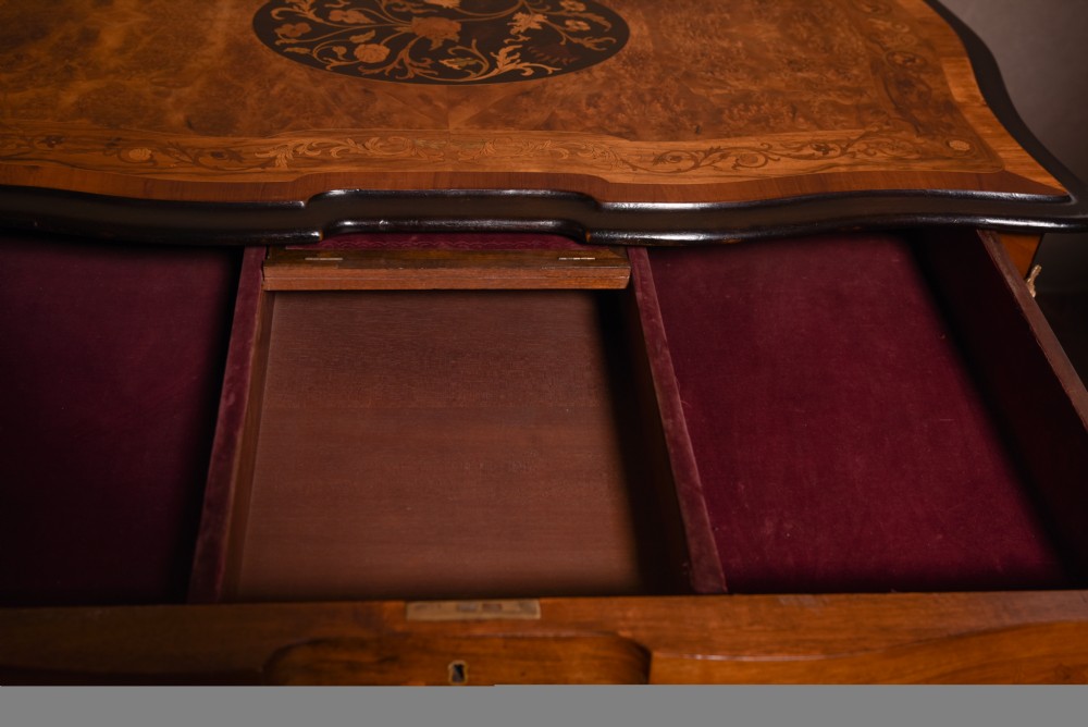 Fabulous French walnut and Marquetry Centre table  View VI