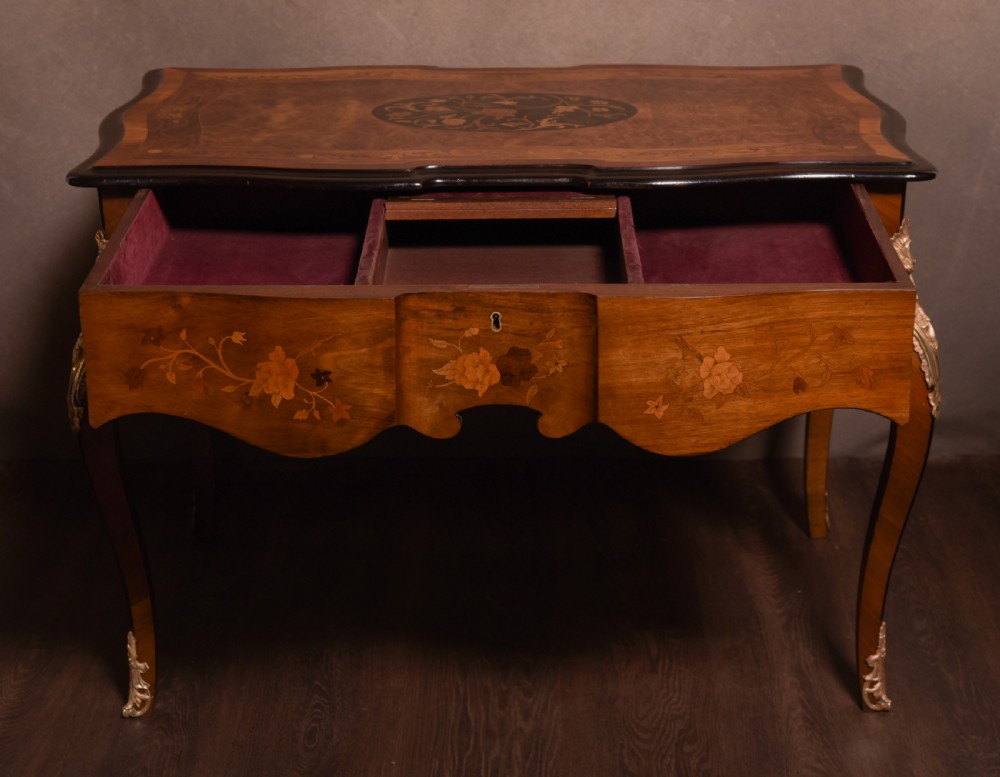 Fabulous French walnut and Marquetry Centre table  View VII
