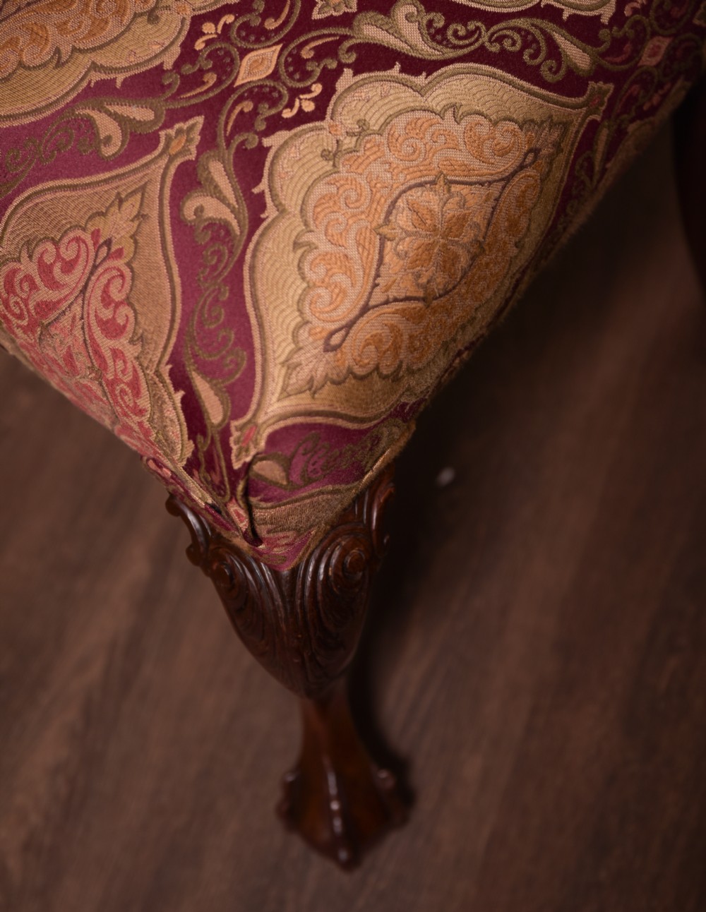 Stunning set 8 Chippendale style mahogany dining chairs View VII