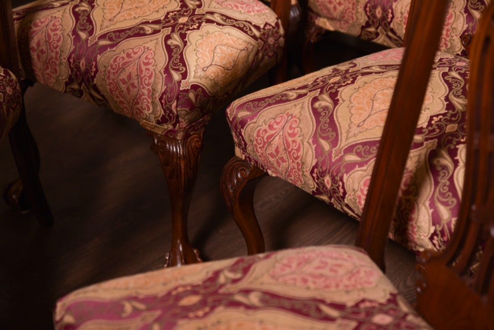 Stunning set 8 Chippendale style mahogany dining chairs View VIII
