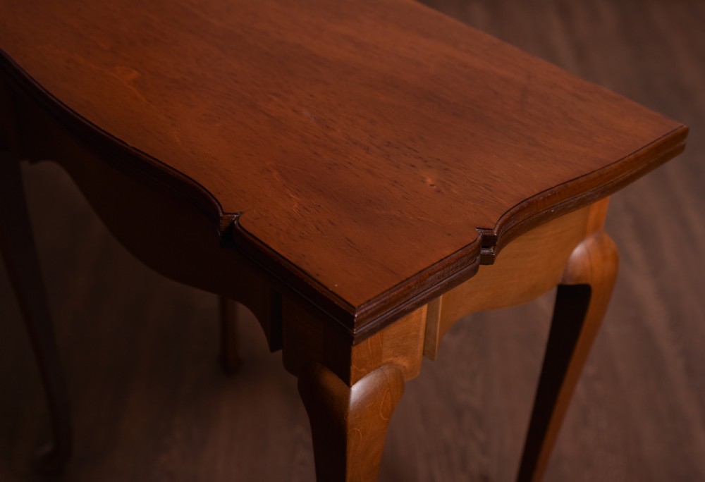 Quality Edwardian fold over card table by John Taylor of Edinburgh View VII