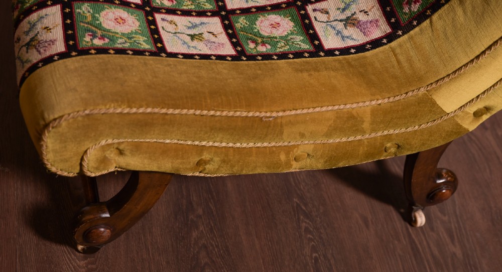 Victorian Tapestry covered lounge chair  View VIII
