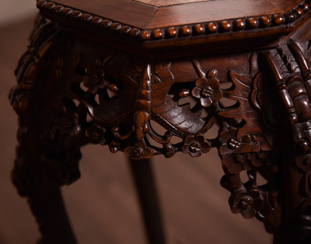 19th century Chinese carved hardwood jardiniere stand  View VIII