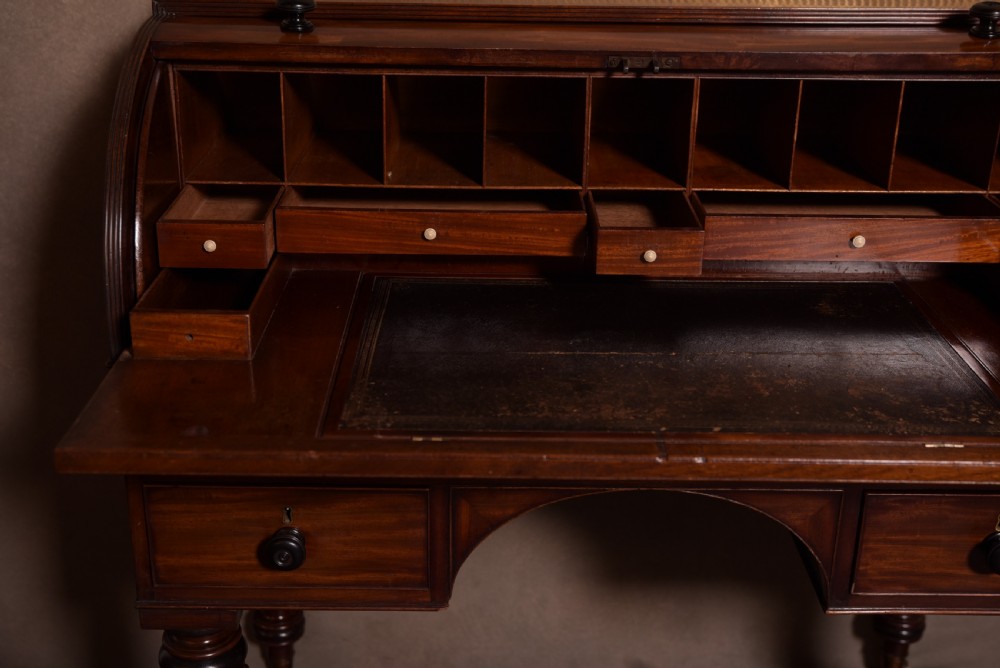 Superb Victorian Mahogany cylinder writing desk View X