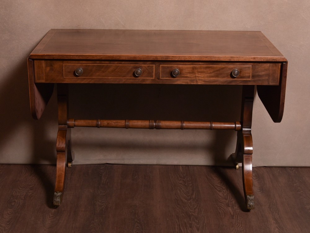 19th Century Inlaid Mahogany Sofa Table 