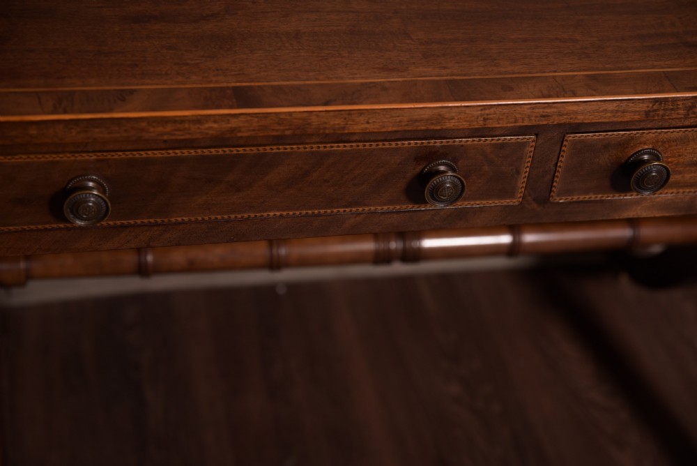 19th Century Inlaid Mahogany Sofa Table  View II