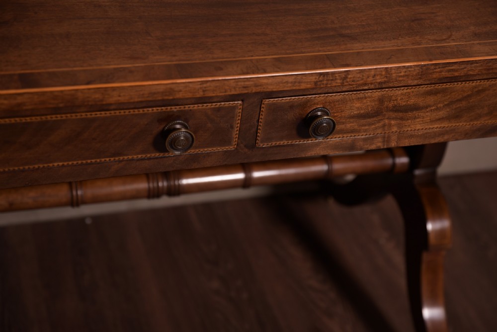 19th Century Inlaid Mahogany Sofa Table  View III